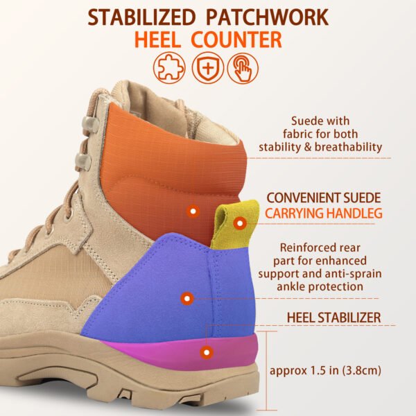 RIELD Men's Military Tactical Boots Lightweight Hiking Jungle Army Combat Work Boots