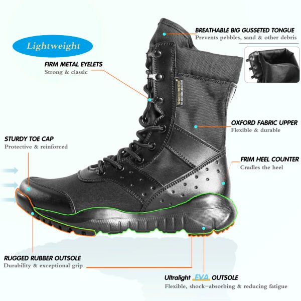 LDB-n4 Men's LD Lightweight Combat Boots Microfiber/Suede Leather Military Tactical Boots