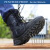 WTHB-3 RIELD Men's Military Tactical Work Boots Lightweight Side Zipper Army Combat Hiking Boots