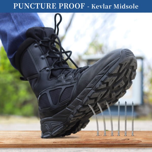 WTHB-3 RIELD Men's Military Tactical Work Boots Lightweight Side Zipper Army Combat Hiking Boots