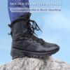 WTHB-4 RIELD Men's Military Tactical Work Boots Lightweight Side Zipper Army Combat Hiking Boots