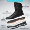 WTHB-6 RIELD Men's Military Tactical Work Boots Lightweight Side Zipper Army Combat Hiking Boots